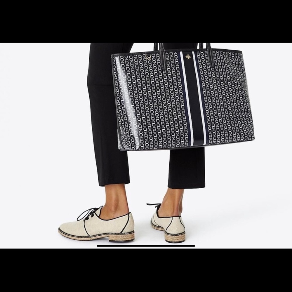 NWT Tory Burch Gemini Link Tote - Blue/Black/White